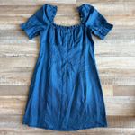 Reformation Robles Blue Linen Mini Dress Size 8 Photo 5