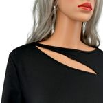 Cider  Asymmetrical Black Cold Shoulder Maxi Dress Long Sleeve NWT L Photo 1