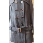 Guess women vintage wool black peacoat belted jacket Sz medium Photo 2