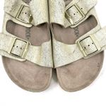 Birkenstock Arizona Sandal Washed Metallic Cream Gold Crackle Neutral Size EU 41 Photo 1