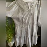 Bobeau Studio B cotton striped coastal nautical flowy billowy sleeve midi dress Photo 2