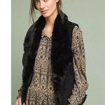 Michael Stars  Anthropologie Black Fur Suede Vest Size M Photo 0