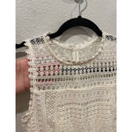 Anthropologie ERI + ALI Crochet Boho Sleeveless Beige Midi Dress Photo 3