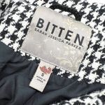 bitten by Sarah Jessica Parker Houndstooth Coat Black White Size Medium Photo 7