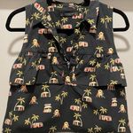 ZARA Trafaluc Collection Surf Shack Graphic Print Collared Cropped Tank Top - S Photo 0