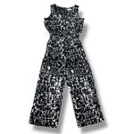 Calvin Klein Abstract Print Elastic Waist Wide Leg Sleeveless Jumpsuit Black 8 Photo 12