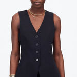 Madewell  Cutaway Long Vest in Jet Black, Size 10 Photo 0