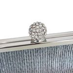 Nina  Women's Pleated Metallic Frame Clutch
Evening Clutch Shoulder purse Photo 9