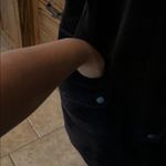 Free People Lindsay Black Faux Fur Sherpa Leather Coat Moto Jacket Zip Large Photo 7