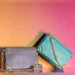 Botkier Linea Tiffany Blue Gold Hardware Crossbody Bag Chunky Chain Turquoise Photo 1