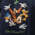 Vintage Disney World Mickey Mouse Goofy Donald Duck Pluto Navy Blue Graphic tee Tshirt Top Blouse Short Sleeve 100% Cotton Crew neck Photo 2