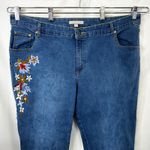 Woman Within  Plus Size 18W Jeans Embroidered Floral Denim Boot Cut Mid Rise 292 Photo 2