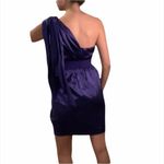 Purple satin shiny one shoulder dress Size 4 Photo 2