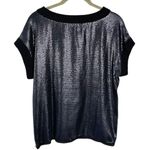 Haute Hippie  Matte Metallic Black Sequin Knit Top Size XS Side Zipper Glam Punk Photo 1
