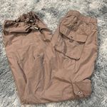 Orange Kiss Tan Cargo Pants with Relaxed Fit and Adjustable Waistband Photo 1
