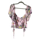 Women's love, fire Pink Floral Crop Top 1X Photo 3