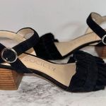Sole Society  Black Leather Upper Block Heel Slingback Sandal Heels size 6.5 M Photo 0