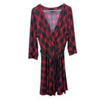 Torrid Red Black Buffalo Plaid Stretch Knit Wrap Dress Size 2X Photo 3