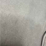 Tahari Tan Suede Quarter Zip Boxy Sweatshirt Photo 5