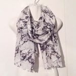 Marble Print Scarf Wrap Scarves Sheer Thin New Black White Photo 6