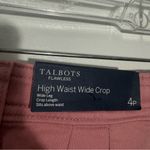 Talbots NWT Flawless High Waist Wide Crop in Pink Size 4 Petite Photo 4