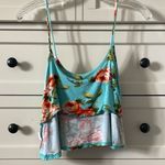 Nollie Women’s Floral Boho Blue Spaghetti Strap CropTop Photo 7