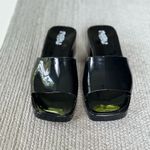 Mad love  Shiny Black Block Heel Slides Sandals Size 9 Photo 6