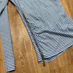 Michael Kors  | Blue White Striped Cold Shoulder Ruched Zipper Long Sleeve, XS Photo 3