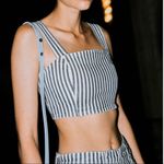 ZARA NWT  Striped Denim Crop Top in Blue White Size‎ Extra Small Photo 6