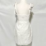 ZARA Eyelet Tie Strap Button Front Mini Dress 7521/341/250 White Size Medium Photo 10