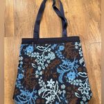 Vera Bradley  Lighten Up Front Zip Tote Java Floral Blue Photo 0