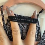 ZARA  boho paisley halter neck swing crop top in black & white size xs Photo 5