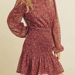 Dress Forum Maroon Floral Smocked Dress Photo 0