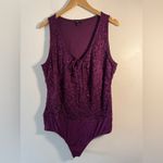 Torrid Purple Floral Lace Corset Seamed Lace-Up Bodysuit Photo 1