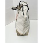 Victoria's Secret Victoria’s Secret Canvas Tote‎ Structured Shoulder Bag Gold Glitter Cream Color Photo 9