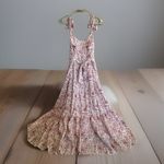 Trixxi  Pink Floral‎ Midi Fit + Flare Dress L Cottagecore Coquette Romantic Flowy Photo 6