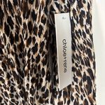 Chloe Rene Shirt Womens Sz M New Leopard Blouse Pleated Lightweight Top Size M Photo 5