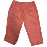 Cabaret Women 100% Silk Pant Lounge Capri Size Xlarge Orange Peach Embroidered Photo 1