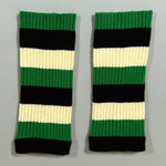 Green Black Tan Striped Knit Leg Warmers 💚🖤✨ Size none Photo 0