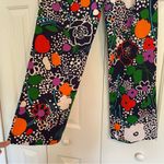 Vtg 60s 70s Kahala Abstract Floral Print Straight Wide Crop Pants Sz XS Blue Photo 11
