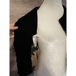 Apostrophe  Vest Velour Black Career Over Cropped Silk Gothic Boho Artsy Ruffle Photo 7