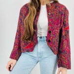 Vintage H. Stockton Atlanta Bohemian Paisley Blazer Size 12 Purple Photo 1