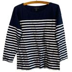 J.Crew Women’s Size Small Metallic Striped Boat Neck Top Style C6694 Photo 0