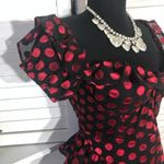 Lovers + Friends Blythe Mini Dress Black Red Polka Dot Medium Photo 5