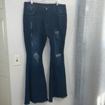 Distressed Ripped Bell Bottom Jeans Classic High Waisted Flared Jean Pants 38/32 Blue Size undefined Photo 1