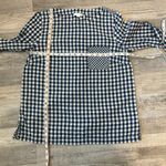 J. Jill Navy Plaid Double Layer Long Sleeve Top Front Pocket J50 Blue Photo 4