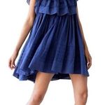 Free People Hailey Blue Oversized Ruffle Gauzy Mini Dress Small Photo 0