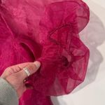 CeCe Off Shoulder Sheer Puff Sleeve Blouse Women's Medium Red Glam Renaissance Photo 1