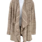 Lucky Brand Geostitch Aztec Southwestern Knit Draped Open Front Cardigan Sweater Photo 3