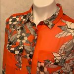 Coveted Clothing Cover floral orange button down blouse Photo 2